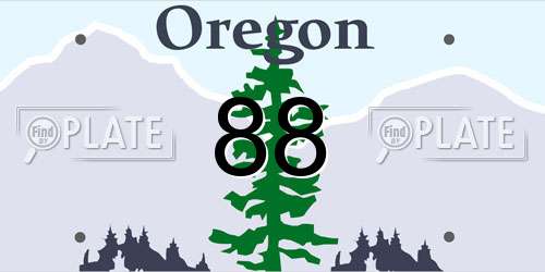 88 Oregon License Plate