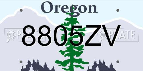 8805ZV Oregon License Plate