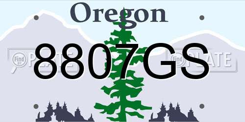 8807GS Oregon License Plate