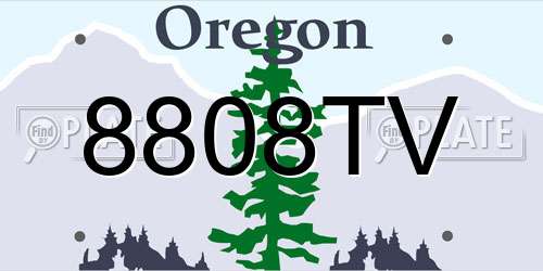 8808TV Oregon License Plate