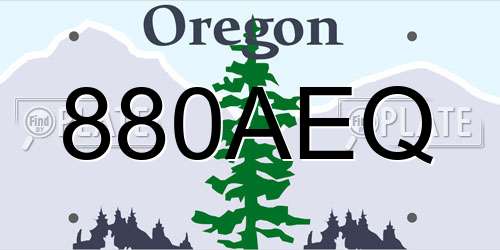 880AEQ Oregon License Plate