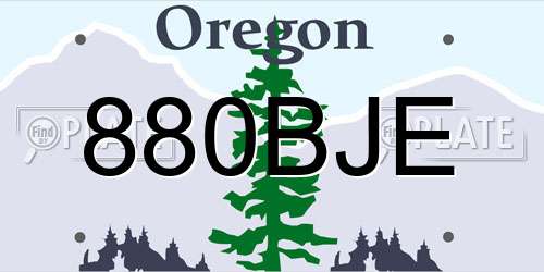 880BJE Oregon License Plate