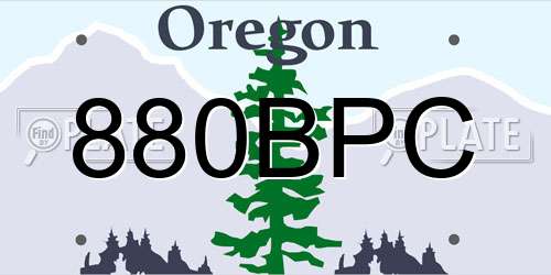 880BPC Oregon License Plate