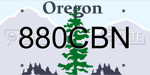 880CBN Oregon License Plate