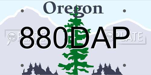 880DAP Oregon License Plate