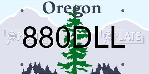 880DLL Oregon License Plate