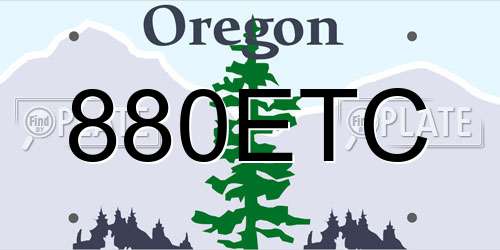 880ETC Oregon License Plate
