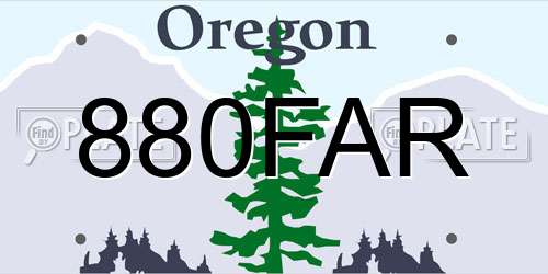 880FAR Oregon License Plate