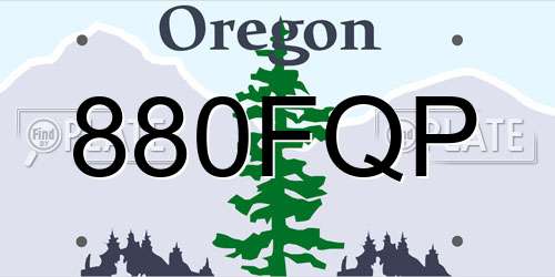 880FQP Oregon License Plate