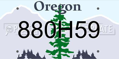 880H59 Oregon License Plate