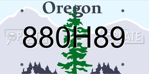 880H89 Oregon License Plate