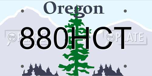 880HCT Oregon License Plate
