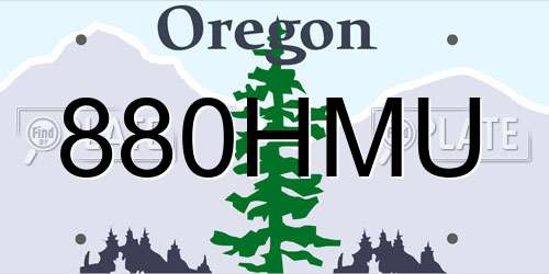 880HMU Oregon License Plate