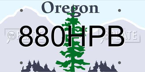 880HPB Oregon License Plate