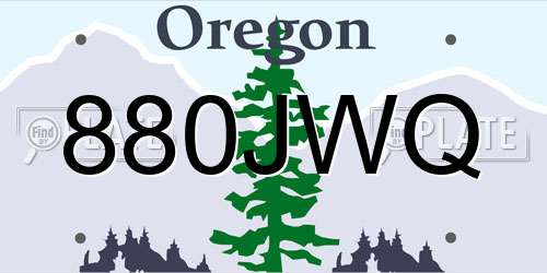 880JWQ Oregon License Plate