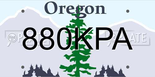 880KPA Oregon License Plate