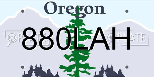 880LAH Oregon License Plate