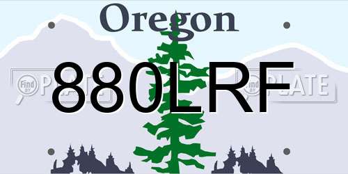 880LRF Oregon License Plate