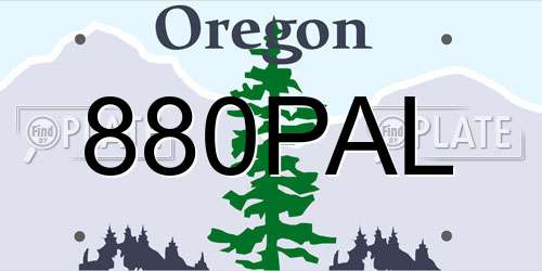 880PAL Oregon License Plate