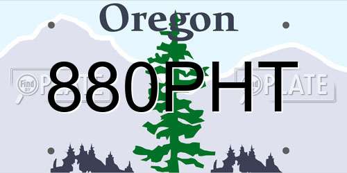880PHT Oregon License Plate