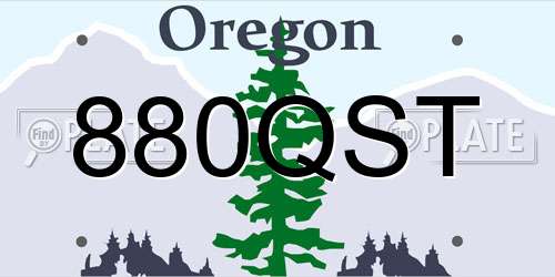 880QST Oregon License Plate