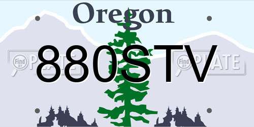 880STV Oregon License Plate