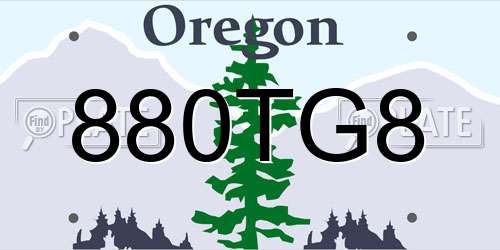 880TG8 Oregon License Plate