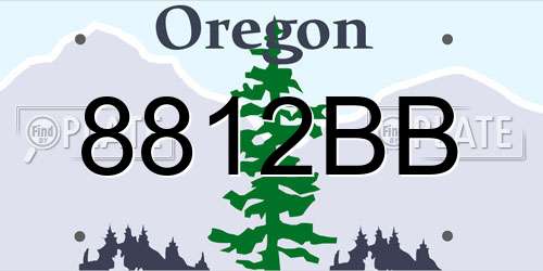 8812BB Oregon License Plate