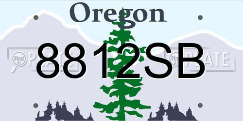 8812SB Oregon License Plate