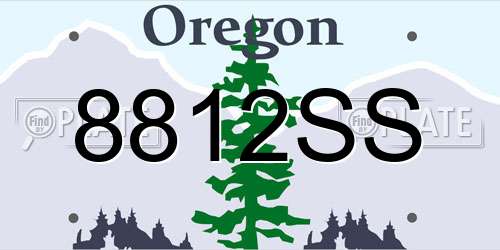 8812SS Oregon License Plate