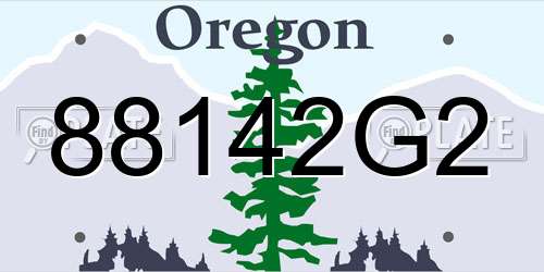 88142G2 Oregon License Plate