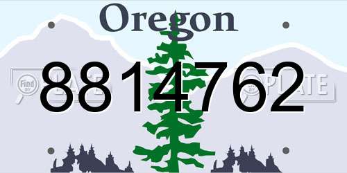 8814762 Oregon License Plate
