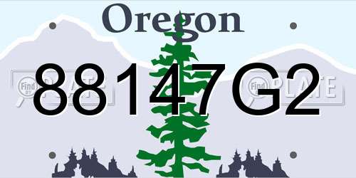 88147G2 Oregon License Plate