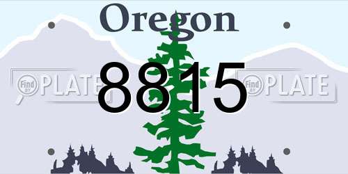 8815 Oregon License Plate