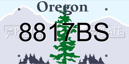8817BS Oregon License Plate