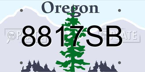 8817SB Oregon License Plate
