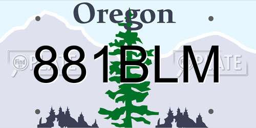 881BLM Oregon License Plate