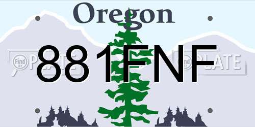 881FNF Oregon License Plate