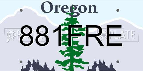 881FRE Oregon License Plate