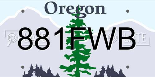 881FWB Oregon License Plate