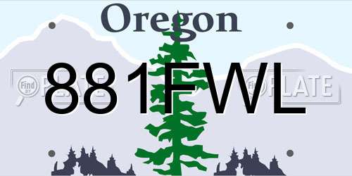881FWL Oregon License Plate