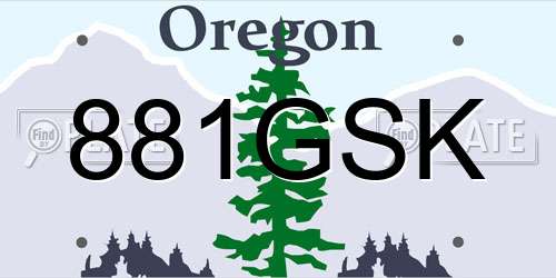 881GSK Oregon License Plate