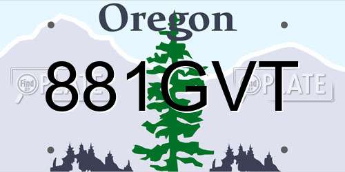 881GVT Oregon License Plate