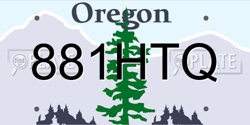 881HTQ Oregon License Plate