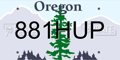 881HUP Oregon License Plate