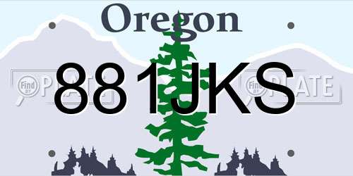 881JKS Oregon License Plate