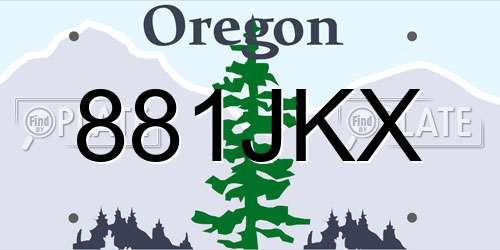 881JKX Oregon License Plate