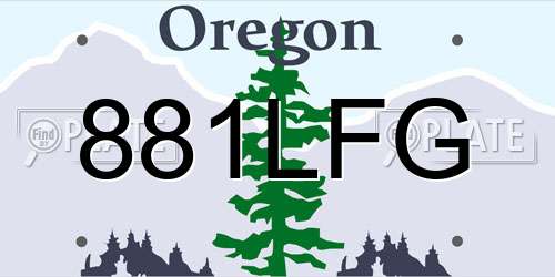 881LFG Oregon License Plate