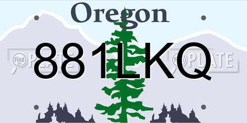 881LKQ Oregon License Plate