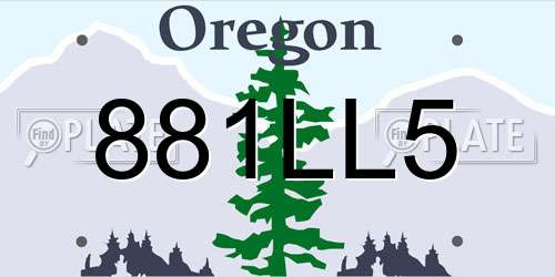 881LL5 Oregon License Plate
